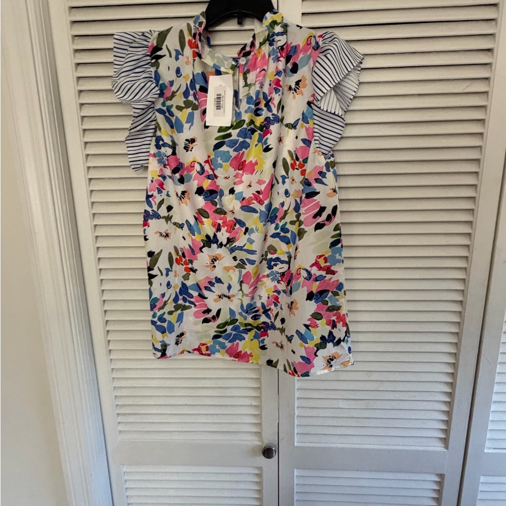 Floral Ruffle Sleeve Blouse